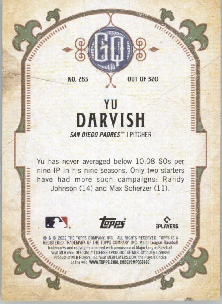 2022 Topps Gypsy Queen Baseball "Main Set" Cards #151 to #300 - Picture 269 of 299