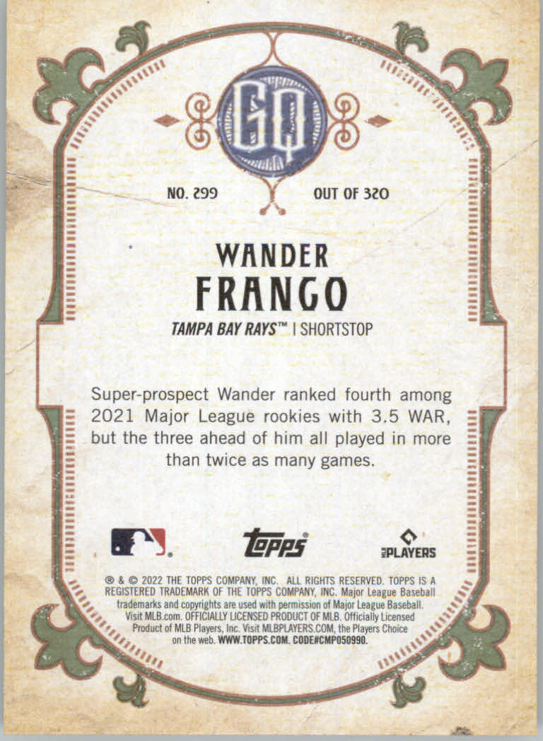 2022 Topps Gypsy Queen Baseball "Main Set" Cards #151 to #300 - Picture 297 of 299