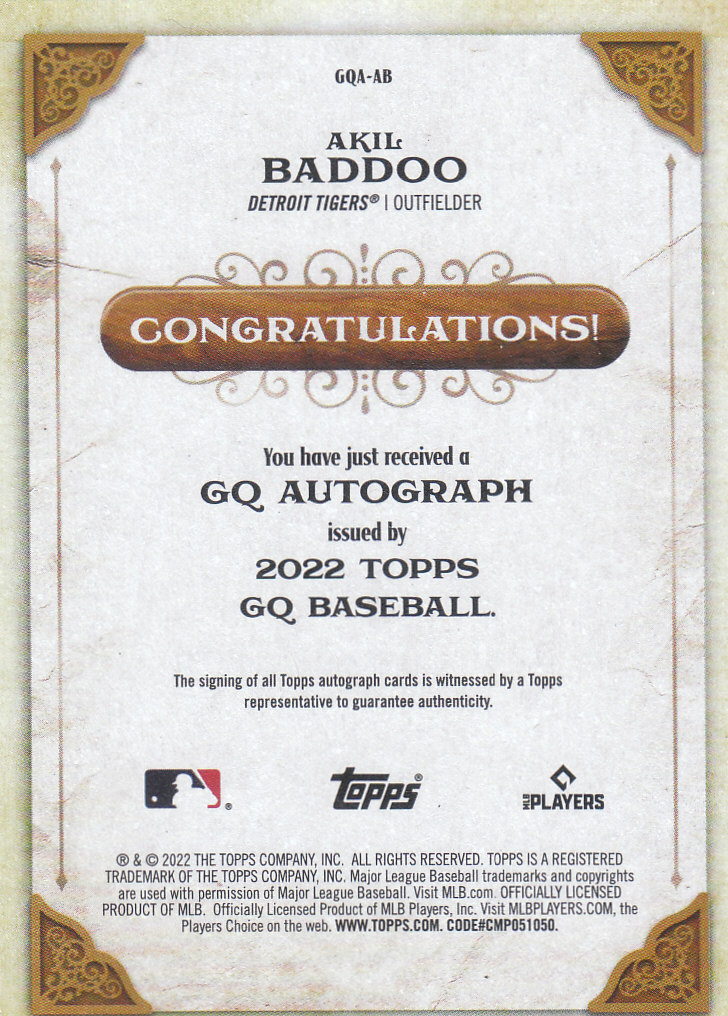 Tarjetas insertadas "autógrafos" de béisbol Topps Gypsy Queen 2022 - Imagen 3 de 25