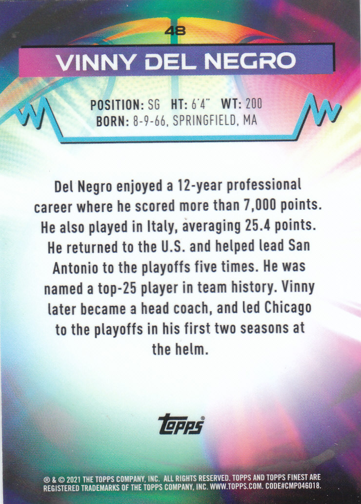 2021 Finest (Topps) Basketball "Refractors" Parallel Cards - Bild 57 von 57