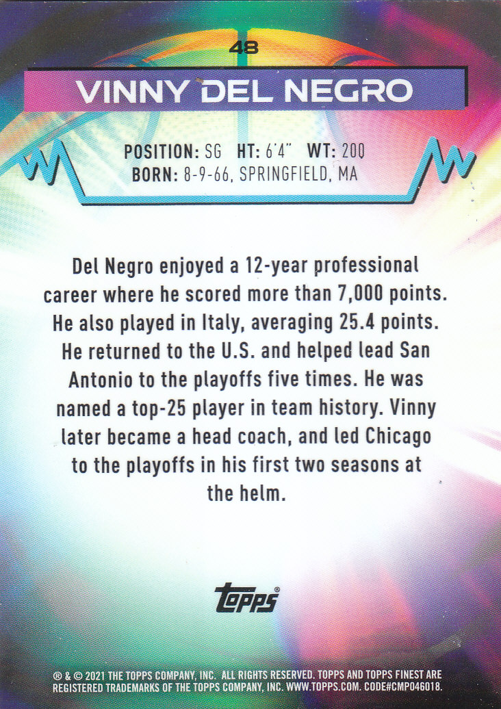 2021 Finest (Topps) Basketball "Refractors" Parallel Cards - Bild 15 von 57