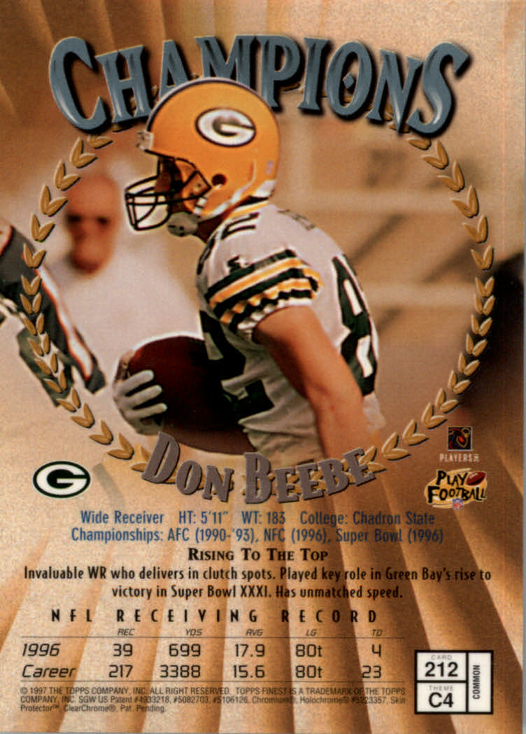 1997 Finest Football "Main Set" Cards #1 to #294 Promo Rookies and Veterans - Picture 252 of 350