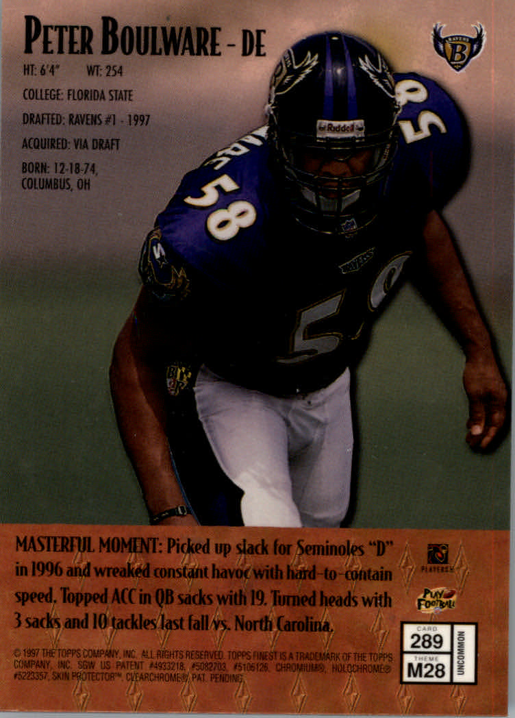 1997 Finest Football "Main Set" Cards #1 to #294 Promo Rookies and Veterans - Picture 346 of 350