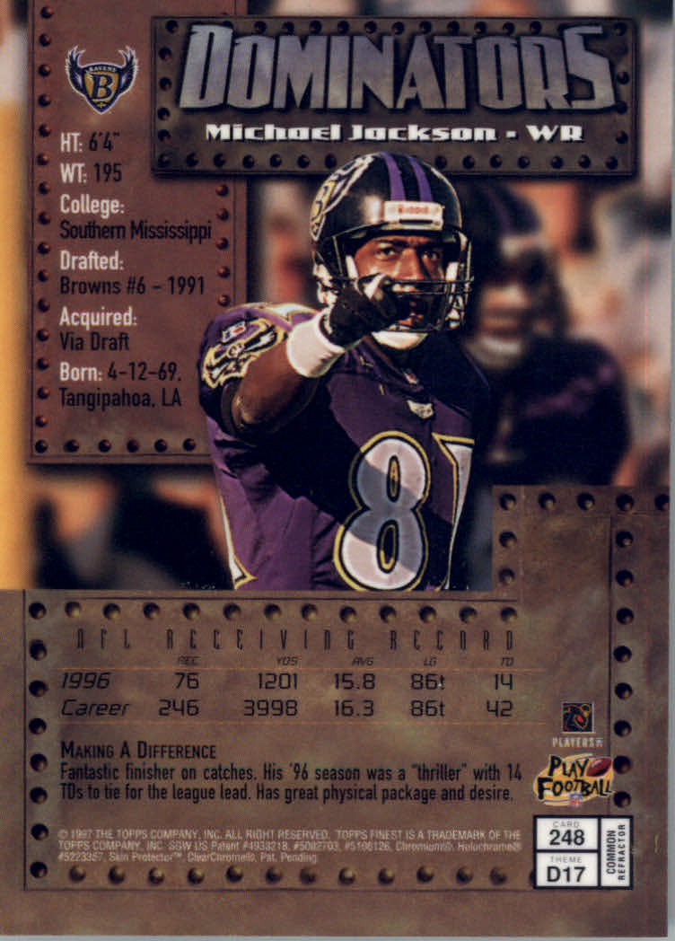 1997 Finest Football "Embossed and Refractors" Parallel Cards - Picture 41 of 51