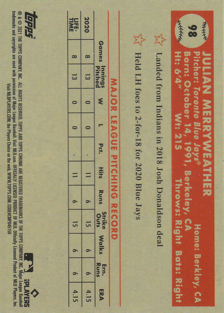 2021 Topps Chrome Platinum Anniversary Baseball "Main Set" Cards #1 to #250 - Picture 149 of 401