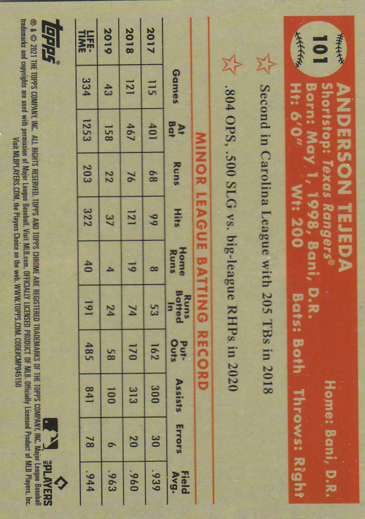2021 Topps Chrome Platinum Anniversary Baseball "Main Set" Cards #1 to #250 - Picture 153 of 401