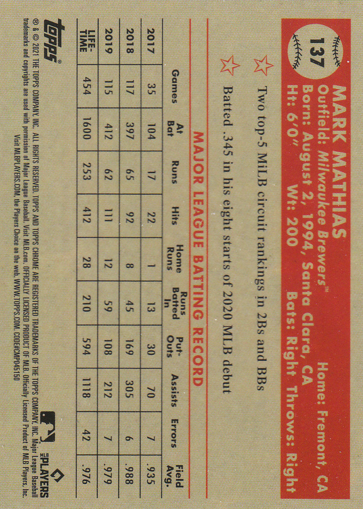 2021 Topps Chrome Platinum Anniversary Baseball "Main Set" Cards #1 to #250 - Picture 213 of 401