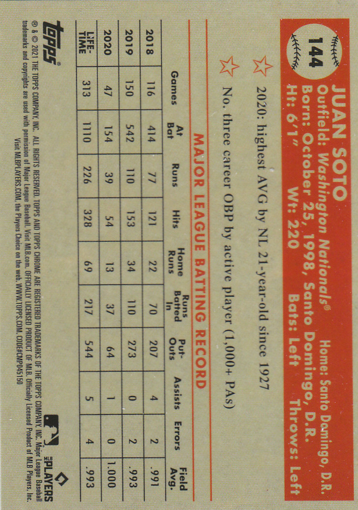 2021 Topps Chrome Platinum Anniversary Baseball "Main Set" Cards #1 to #250 - Picture 223 of 401