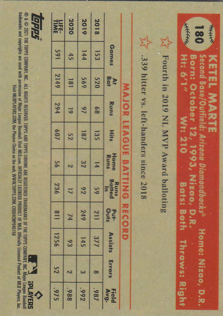 2021 Topps Chrome Platinum Anniversary Baseball "Main Set" Cards #1 to #250 - Picture 285 of 401