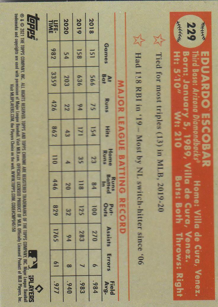 2021 Topps Chrome Platinum Anniversary Baseball "Main Set" Cards #1 to #250 - Picture 367 of 401