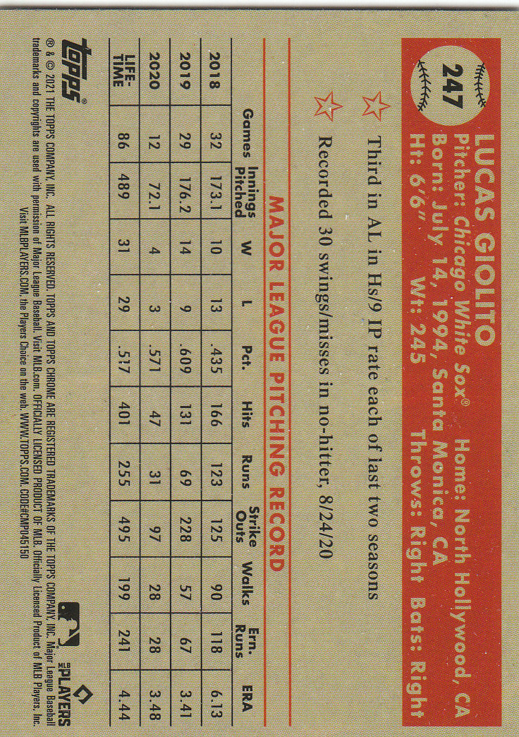 2021 Topps Chrome Platinum Anniversary Baseball "Main Set" Cards #1 to #250 - Picture 395 of 401