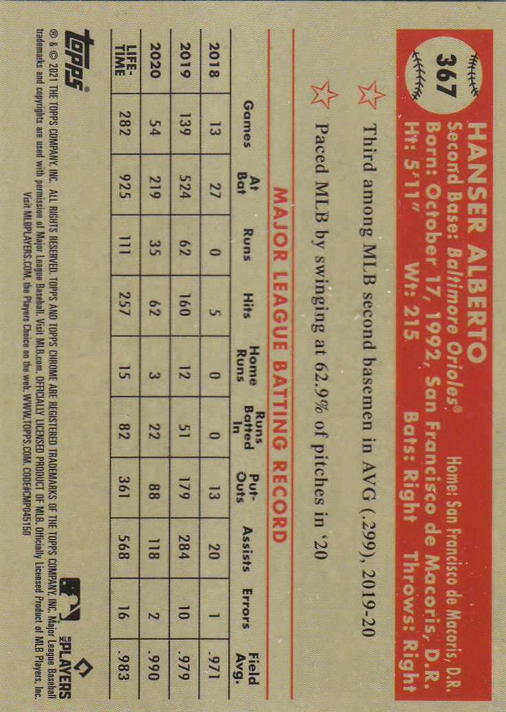 2021 Topps Chrome Platinum Anniversary Baseball "Main Set" Cards #251 to #500 - Picture 191 of 391