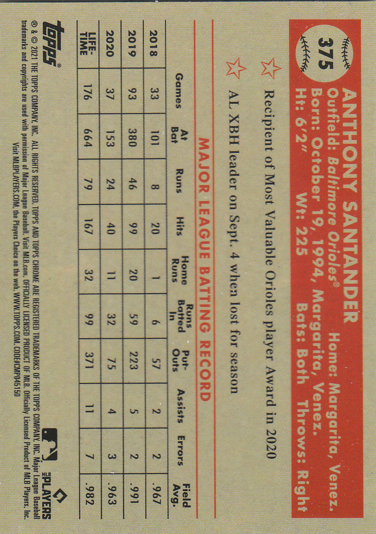 2021 Topps Chrome Platinum Anniversary Baseball "Main Set" Cards #251 to #500 - Picture 205 of 391