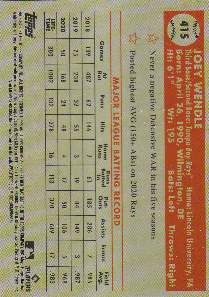 2021 Topps Chrome Platinum Anniversary Baseball "Main Set" Cards #251 to #500 - Picture 273 of 391