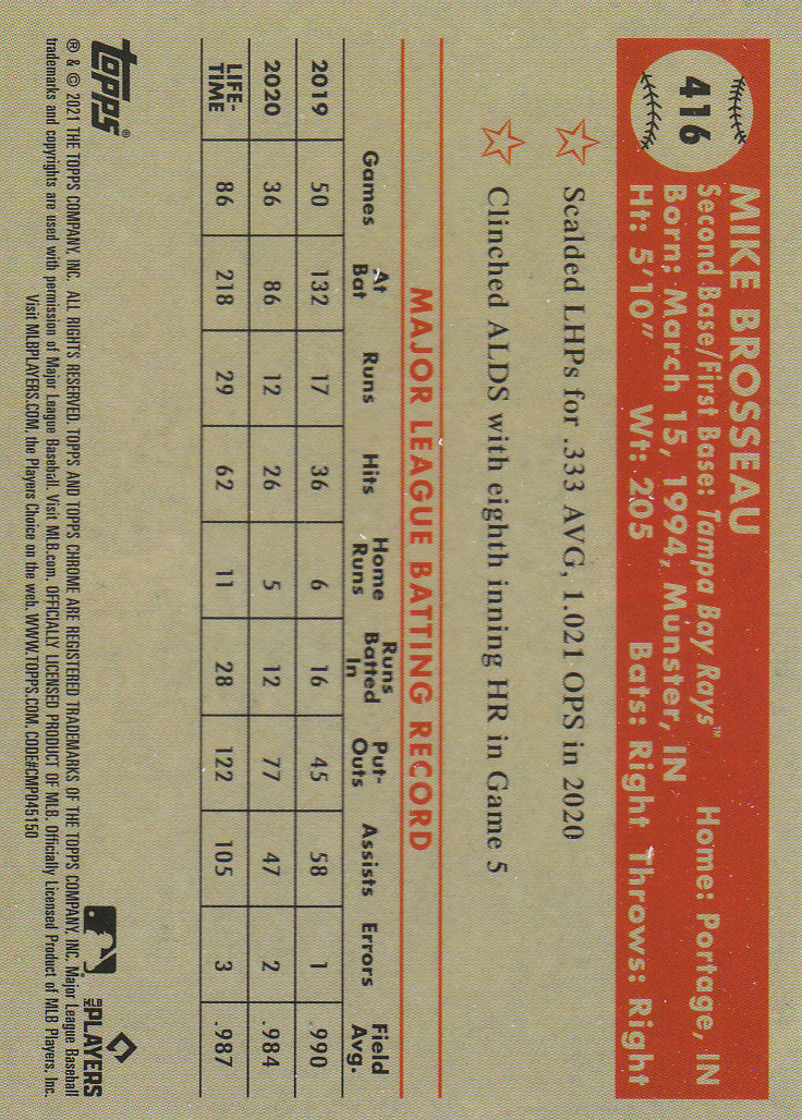 2021 Topps Chrome Platinum Anniversary Baseball "Main Set" Cards #251 to #500 - Picture 275 of 391