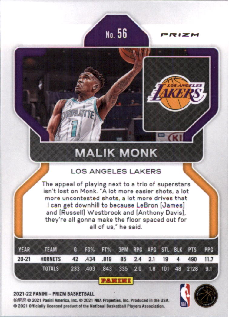 2021-22 Panini Prizm Prizms choix de cartes de basketball sur glace - Photo 47 sur 239