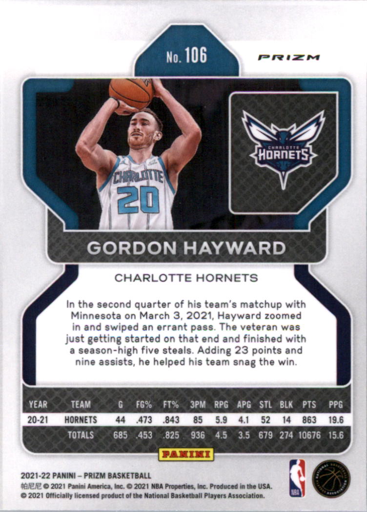 2021-22 Panini Prizm Prizms choix de cartes de basketball sur glace - Photo 91 sur 239