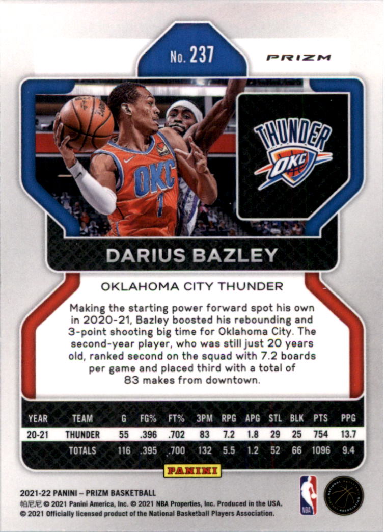 2021-22 Panini Prizm Prizms choix de cartes de basketball sur glace - Photo 199 sur 239