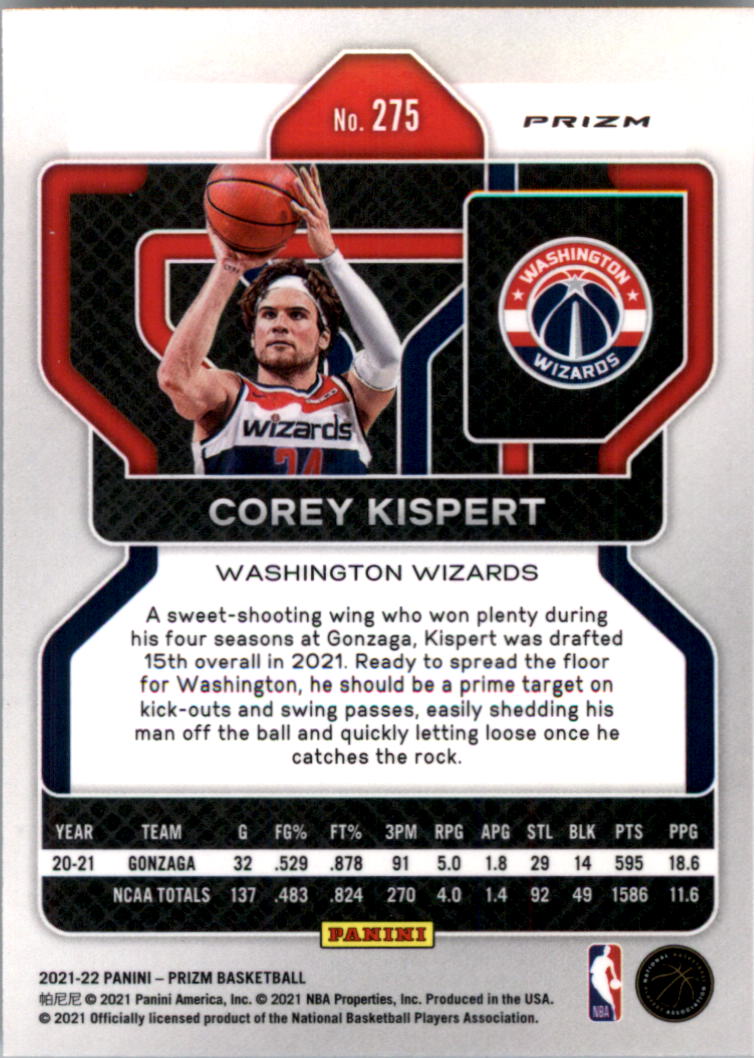 2021-22 Panini Prizm Prizms choix de cartes de basketball sur glace - Photo 217 sur 239