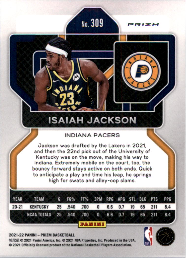 2021-22 Panini Prizm Prizms choix de cartes de basketball sur glace - Photo 231 sur 239