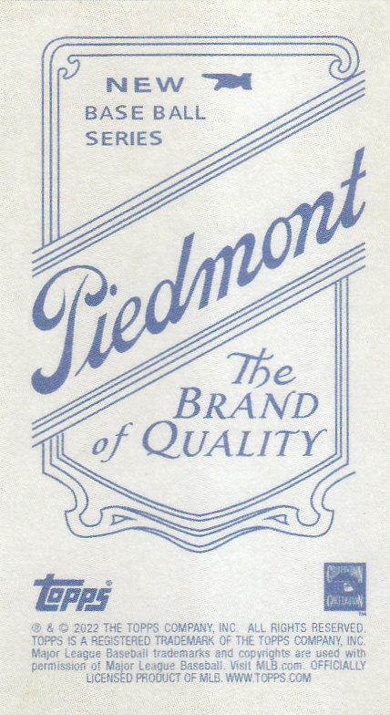 2022 Topps 206 Wave 2 Baseball "Piedmont Back" Parallel Cards - Picture 7 of 25