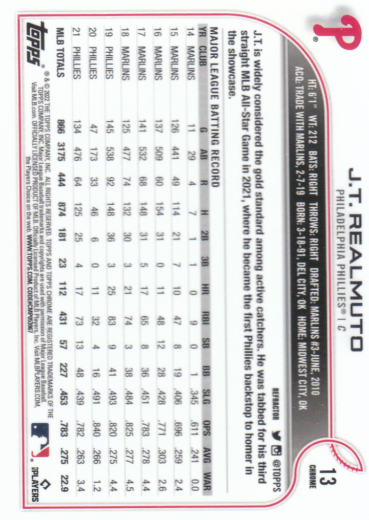 2022 Topps Chrome Baseball "Refractors" Parallel Cards - Picture 3 of 159