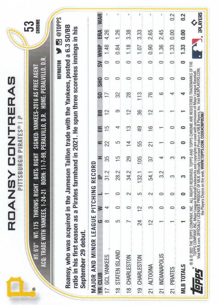 2022 Topps Chrome Baseball "Refractors" Parallel Cards - Picture 35 of 159