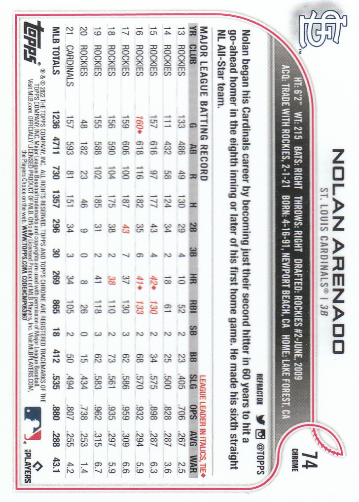 2022 Topps Chrome Baseball "Refractors" Parallel Cards - Picture 49 of 159