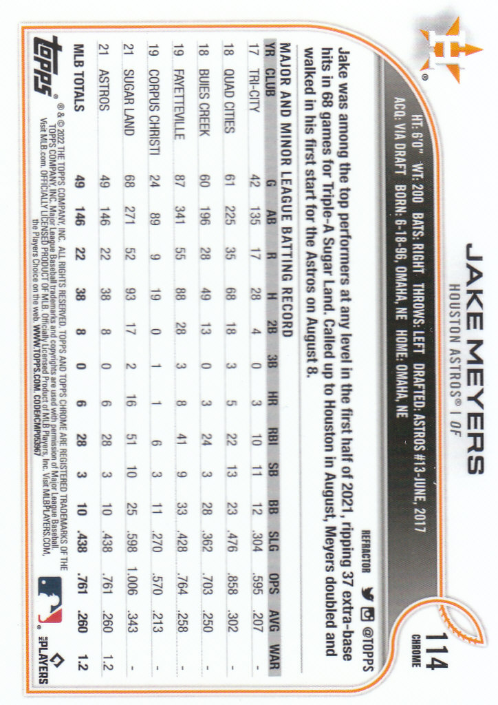 2022 Topps Chrome Baseball "Refractors" Parallel Cards - Picture 81 of 159