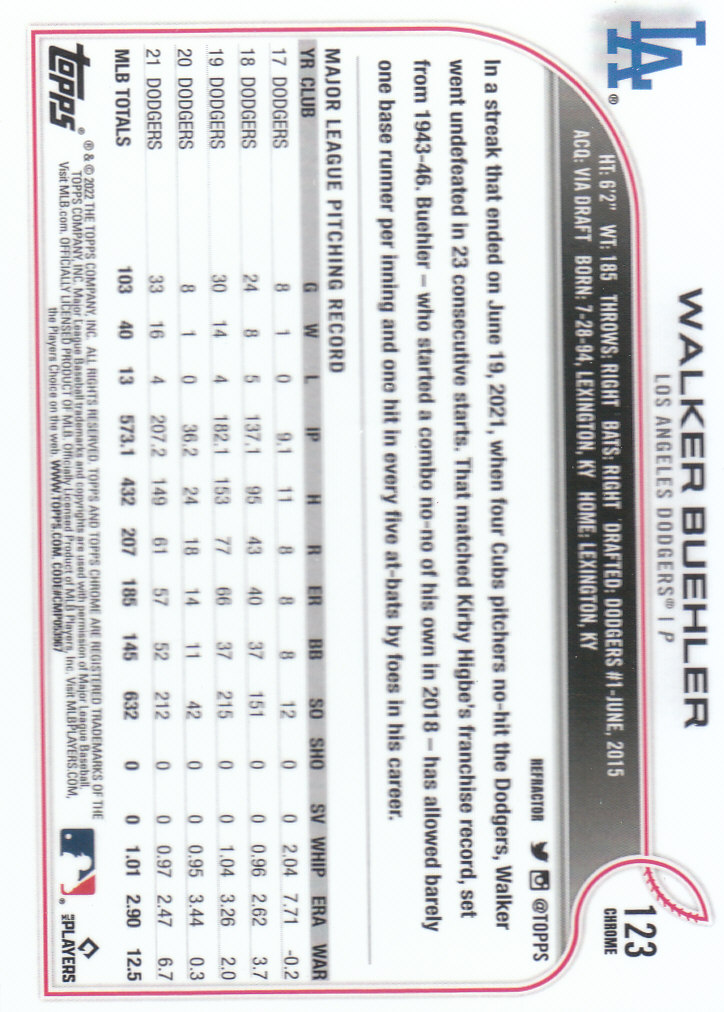 2022 Topps Chrome Baseball "Refractors" Parallel Cards - Picture 93 of 159