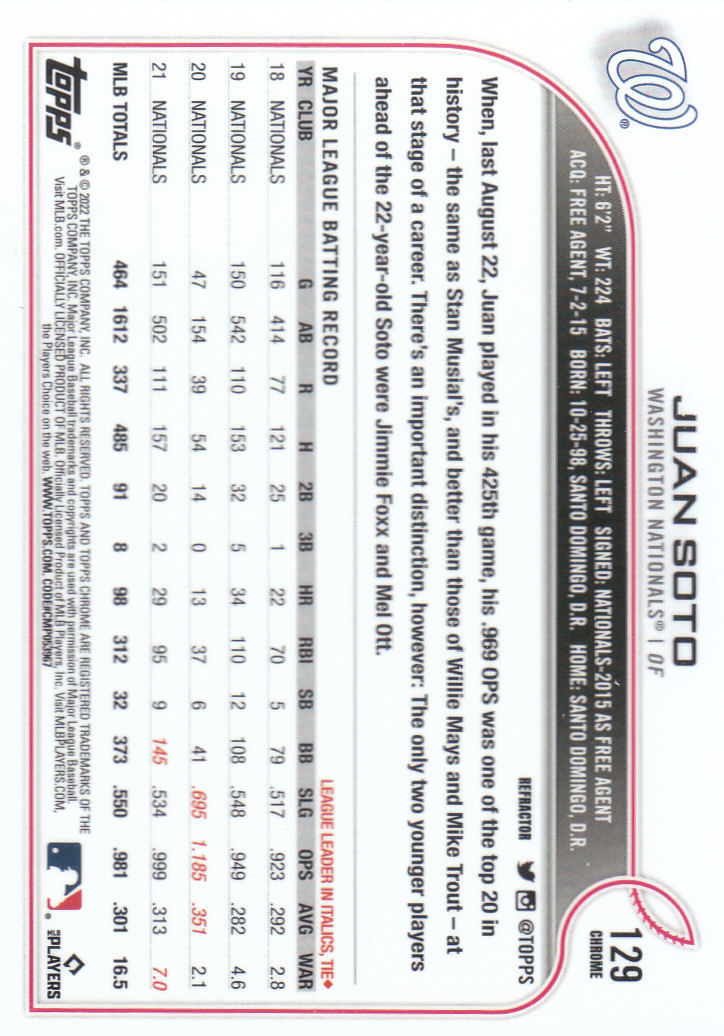 2022 Topps Chrome Baseball "Refractors" Parallel Cards - Picture 99 of 159