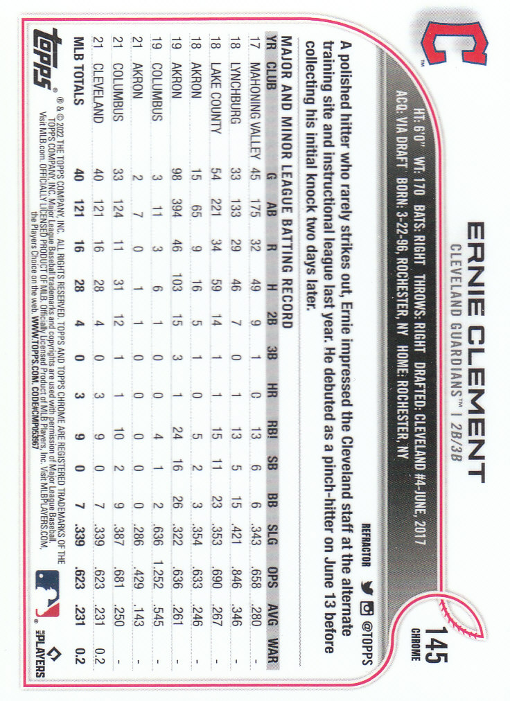 2022 Topps Chrome Baseball "Refractors" Parallel Cards - Picture 109 of 159