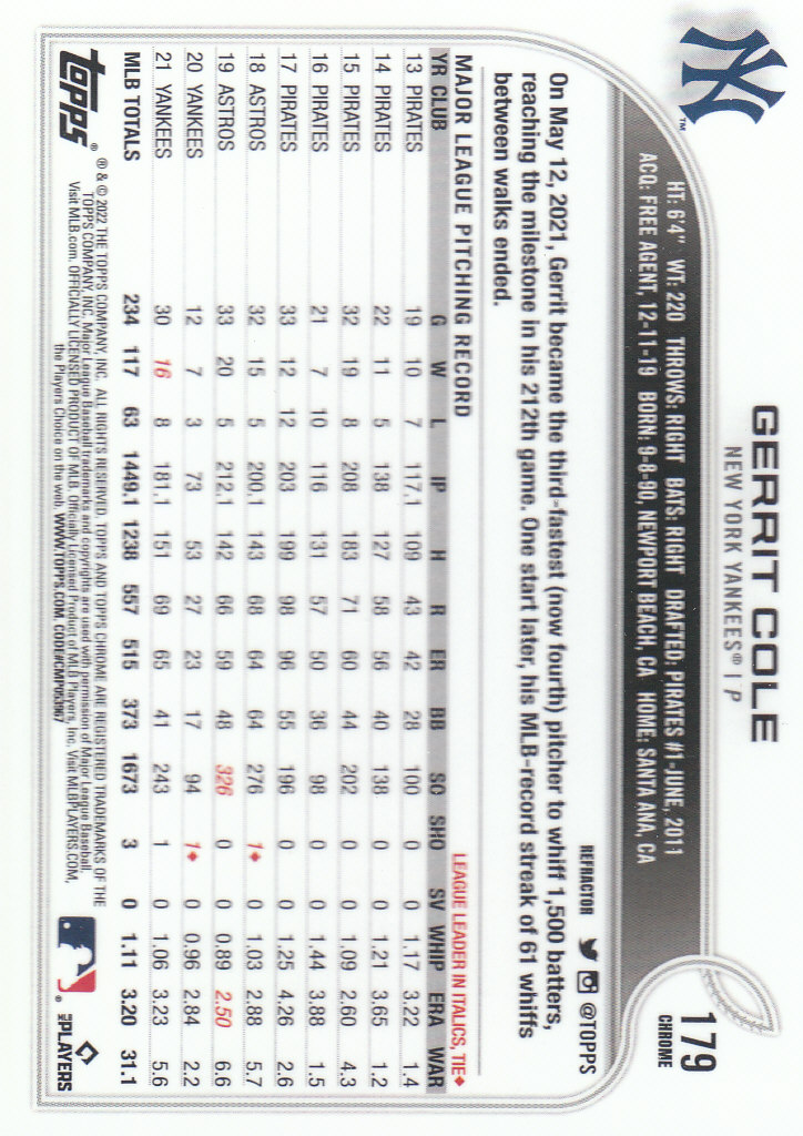 2022 Topps Chrome Baseball "Refractors" Parallel Cards - Picture 133 of 159