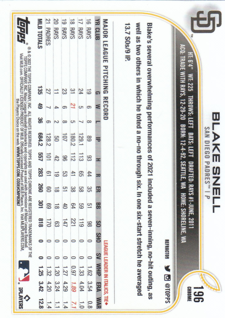 2022 Topps Chrome Baseball "Refractors" Parallel Cards - Picture 141 of 159