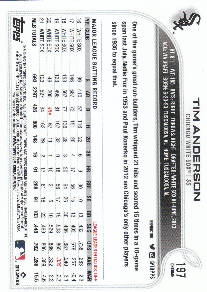 2022 Topps Chrome Baseball "Refractors" Parallel Cards - Picture 143 of 159