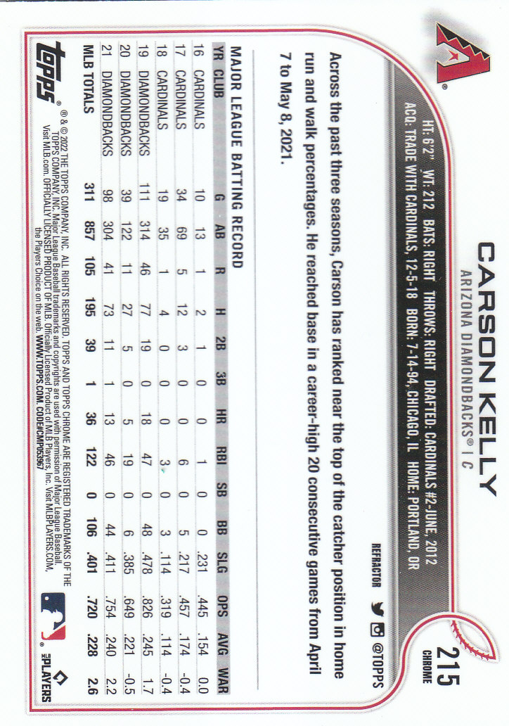 2022 Topps Chrome Baseball "Refractors" Parallel Cards - Picture 155 of 159
