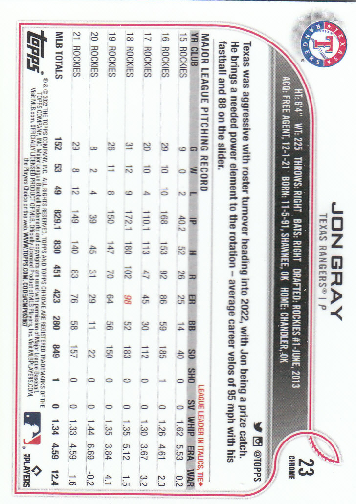 2022 Topps Chrome Baseball "Prism Refractors" Parallel Cards - Picture 13 of 93