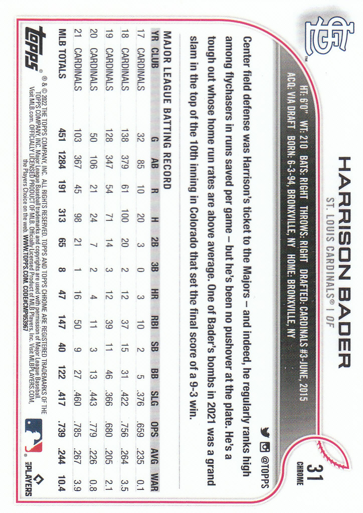 2022 Topps Chrome Baseball "Prism Refractors" Parallel Cards - Picture 19 of 93