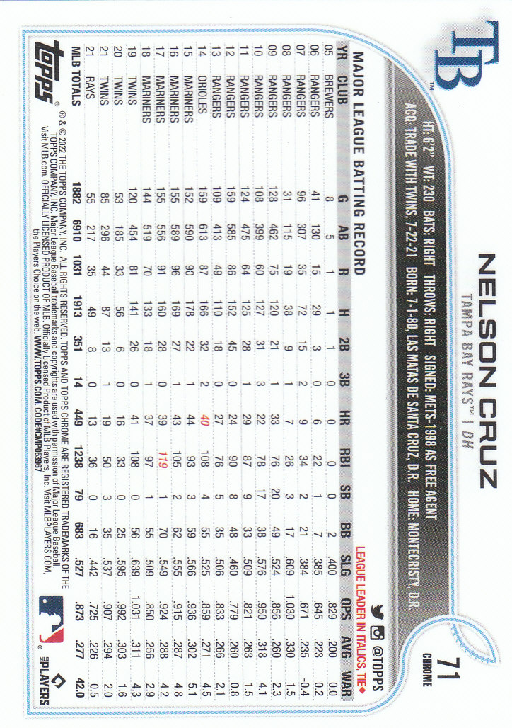 2022 Topps Chrome Baseball "Prism Refractors" Parallel Cards - Picture 37 of 93