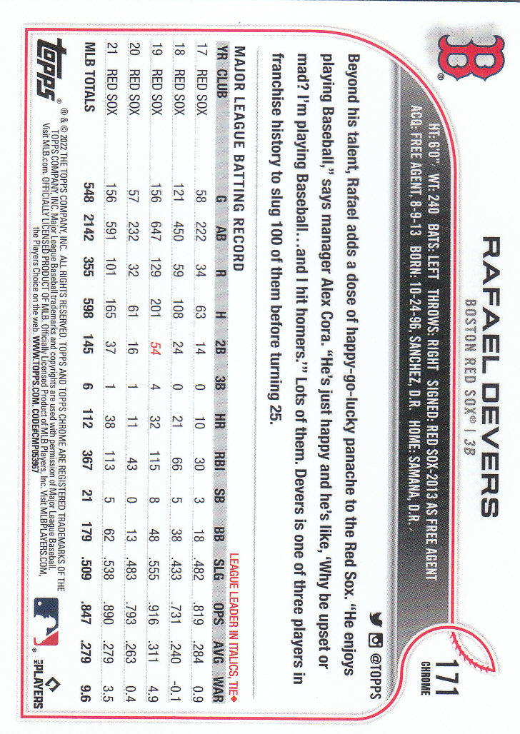 2022 Topps Chrome Baseball "Prism Refractors" Parallel Cards - Picture 71 of 93