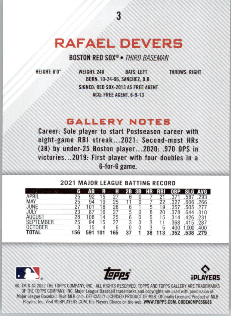 2022 Topps Gallery Baseball "Main Set" Base Cards #1 to #200 - Picture 5 of 359