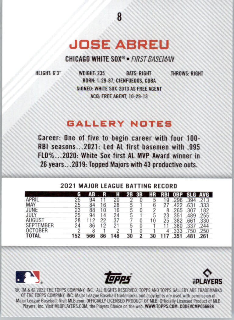 2022 Topps Gallery Baseball "Main Set" Base Cards #1 to #200 - Picture 15 of 359