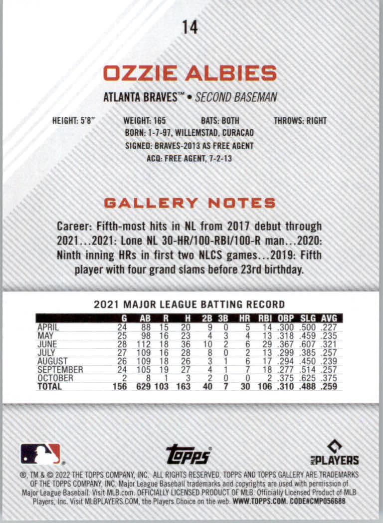 2022 Topps Gallery Baseball "Main Set" Base Cards #1 to #200 - Picture 23 of 359