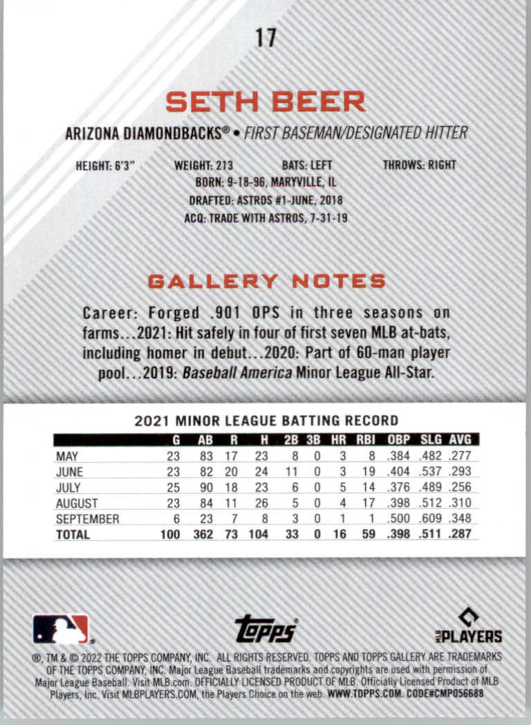 2022 Topps Gallery Baseball "Main Set" Base Cards #1 to #200 - Picture 29 of 359
