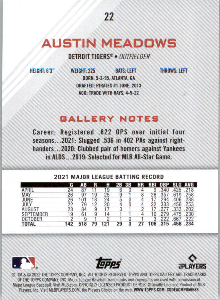 2022 Topps Gallery Baseball "Main Set" Base Cards #1 to #200 - Picture 39 of 359