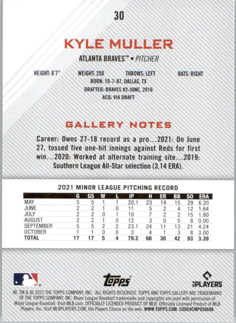2022 Topps Gallery Baseball "Main Set" Base Cards #1 to #200 - Picture 53 of 359