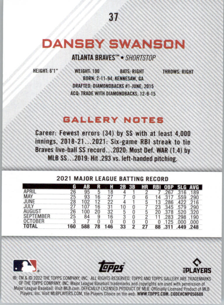 2022 Topps Gallery Baseball "Main Set" Base Cards #1 to #200 - Picture 65 of 359
