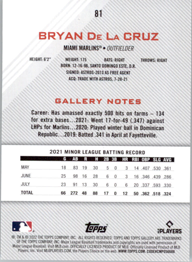 2022 Topps Gallery Baseball "Main Set" Base Cards #1 to #200 - Picture 139 of 359