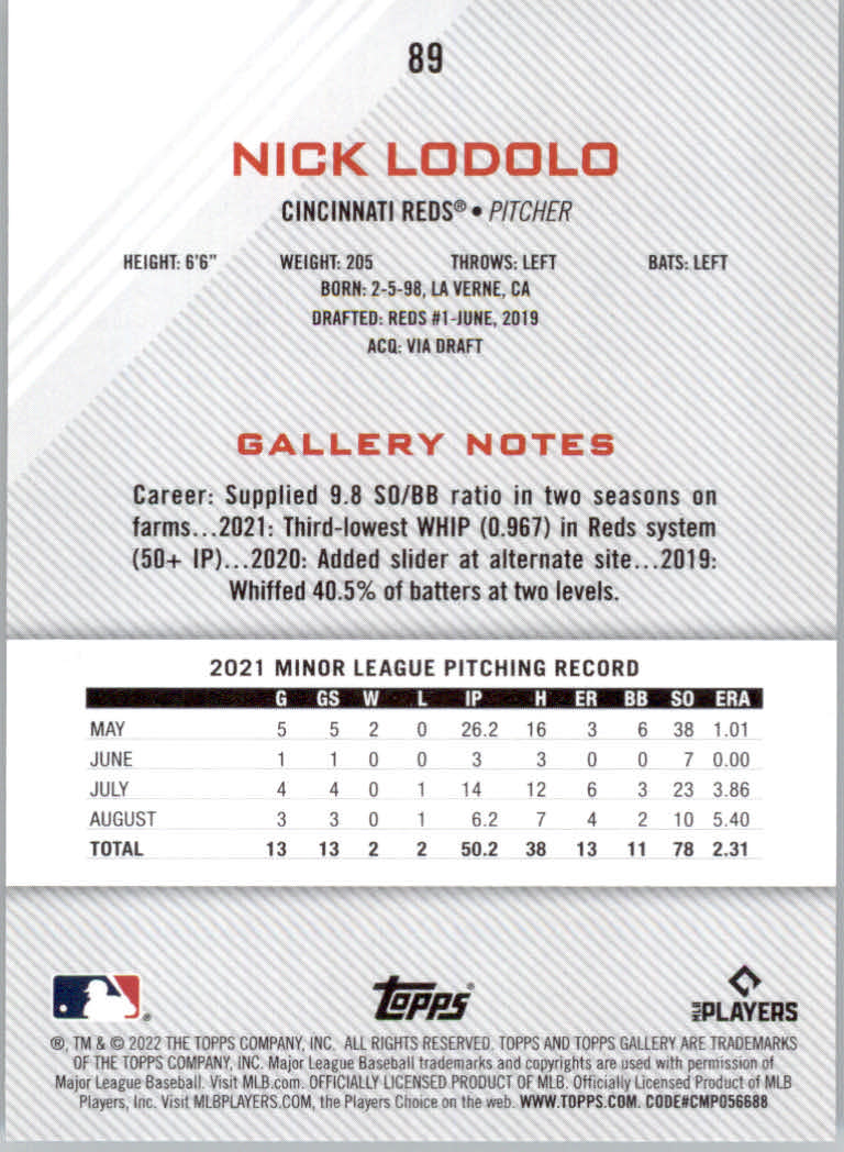 2022 Topps Gallery Baseball "Main Set" Base Cards #1 to #200 - Picture 153 of 359