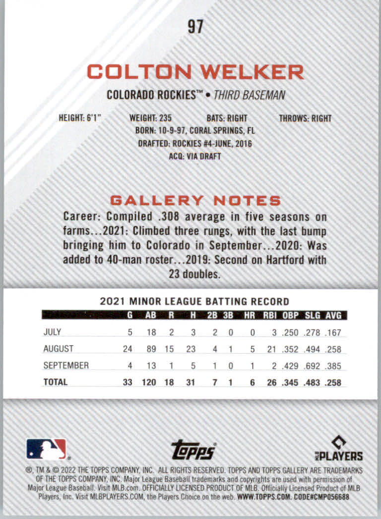 2022 Topps Gallery Baseball "Main Set" Base Cards #1 to #200 - Picture 169 of 359